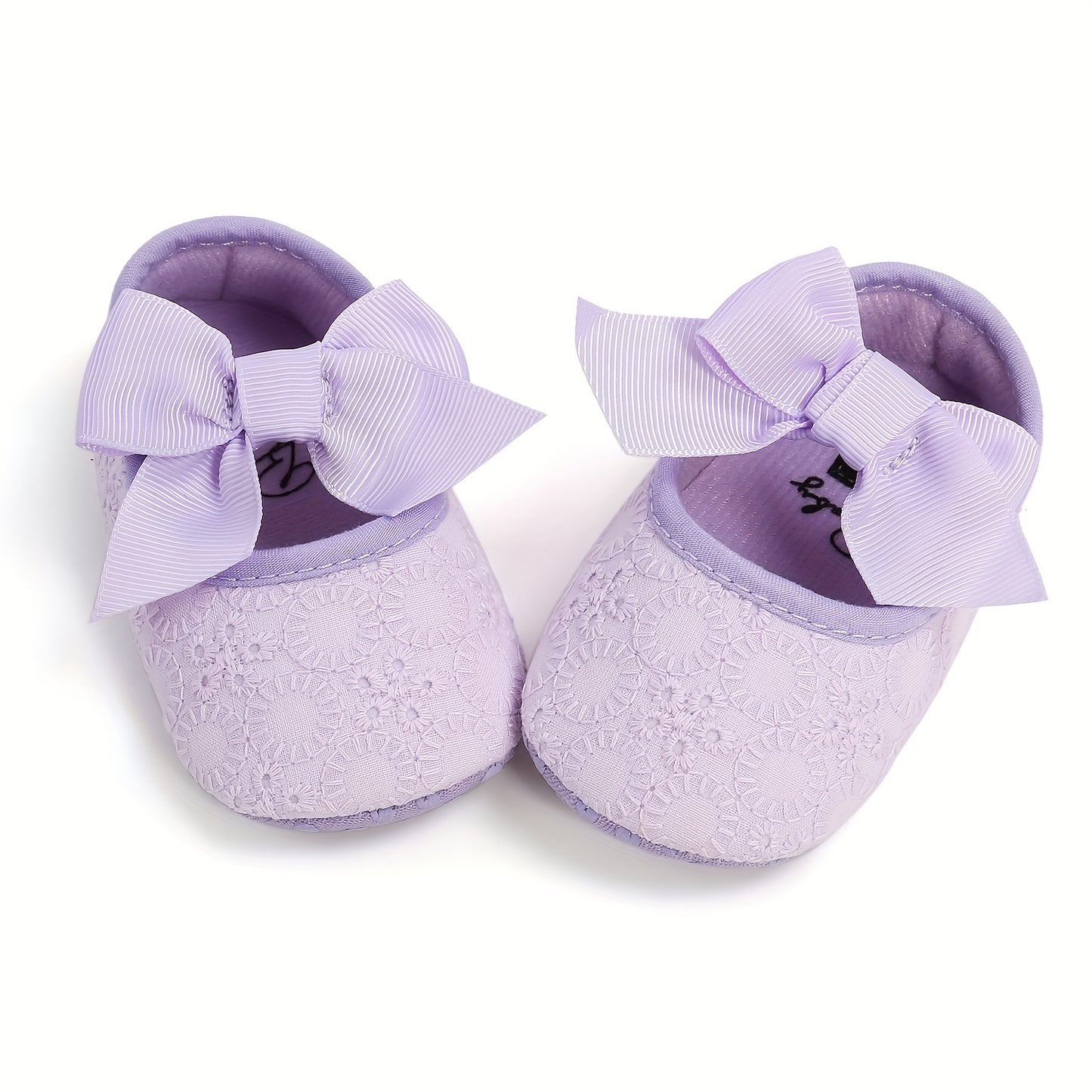 Baby Girls Mary Jane Flat Shoes With Flower Decor Soft Comfy Crib Shoes First Walker Shoes For Newborn Infant, Spring And Summer