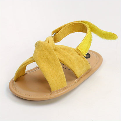 Baby Girls Hook And Loop Sandals, Lightweight Non-Slip Comfy Walking Shoes For Newborn Infant, Summer