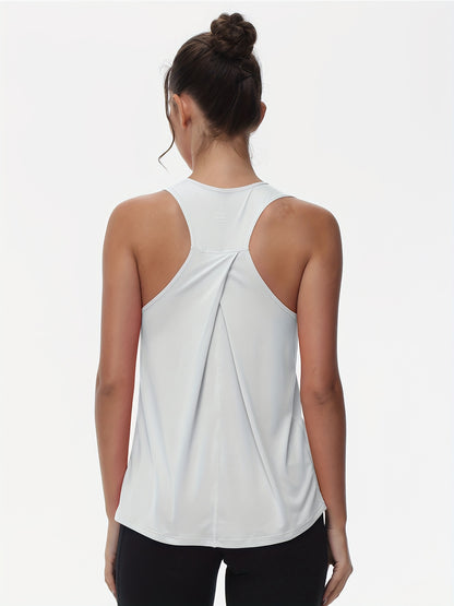 Women's Sleeveless Running Tank Top, Athletic Gym Workout Jogging Yoga Vest Top, Quick-Dry, Breathable Sportswear