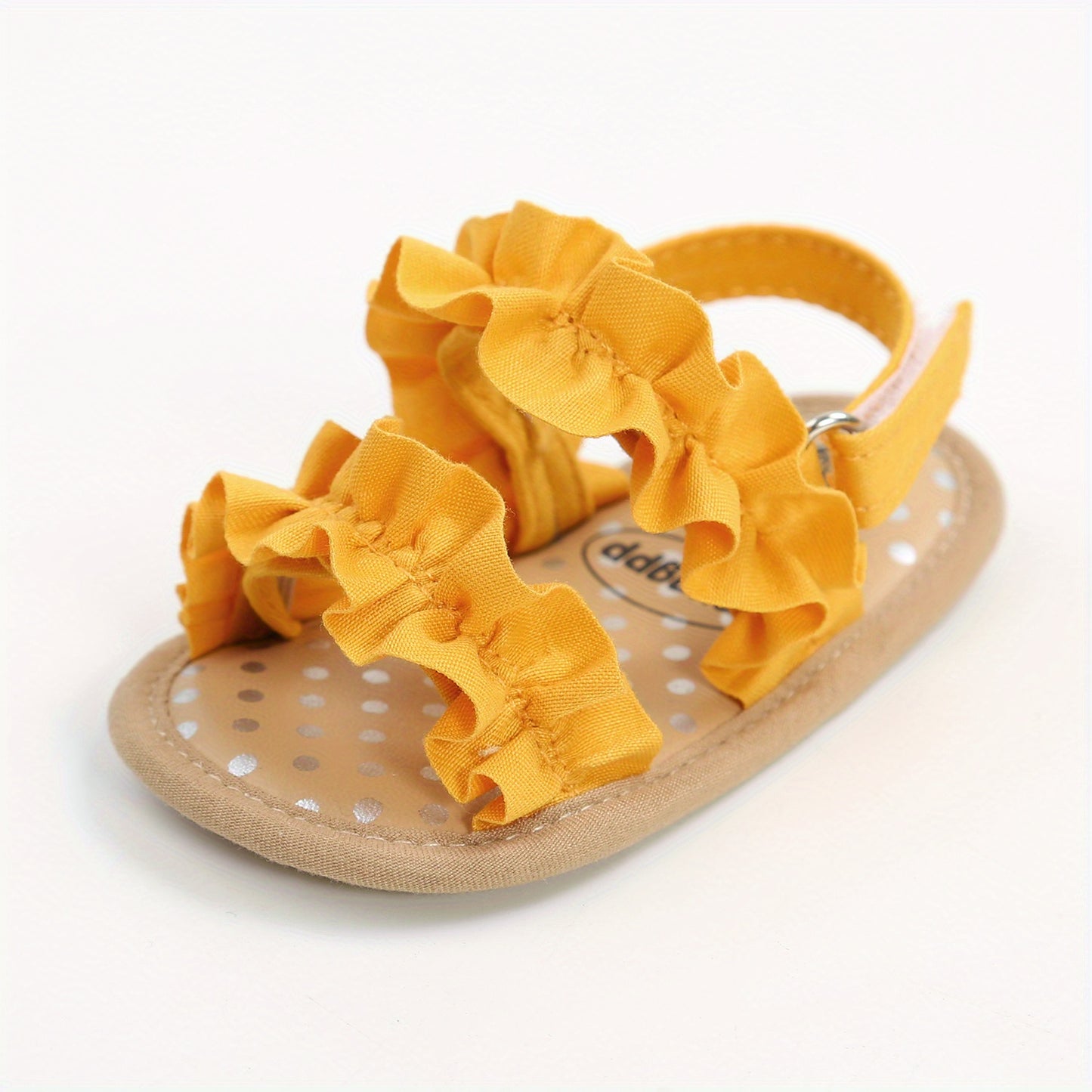 Floral Non-slip Baby Girl Sandals with Ruffle Trim – Comfy Open Toe Toddler Princess Shoes for Spring/Summer