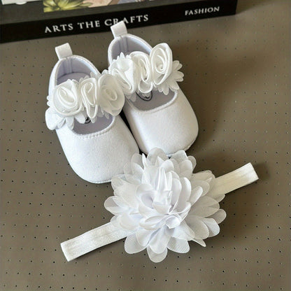 Baby Girls Flower Comfy Non-Slip Crib Shoes For First Walkers Newborn Infant, Spring And Summer