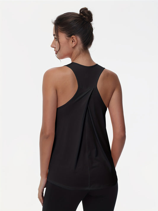 Women's Sleeveless Running Tank Top, Athletic Gym Workout Jogging Yoga Vest Top, Quick-Dry, Breathable Sportswear