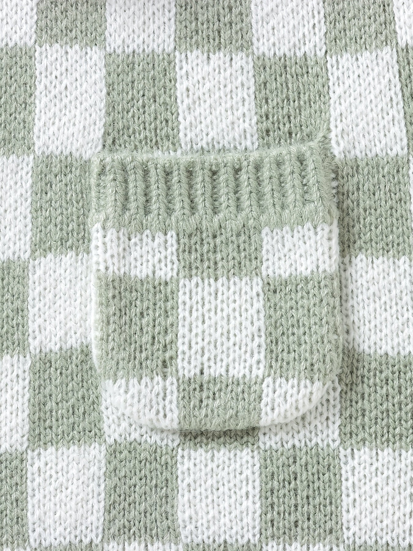 Cozy Baby Plaid Knitted Long Overall Pants - Soft Medium Stretch Acrylic Fabric, Square Neck, Elastic Casual Suspender Jumpsuit with Adorable Small Pocket, Regular Fit, All-Season Wear, No Inner Wear Required