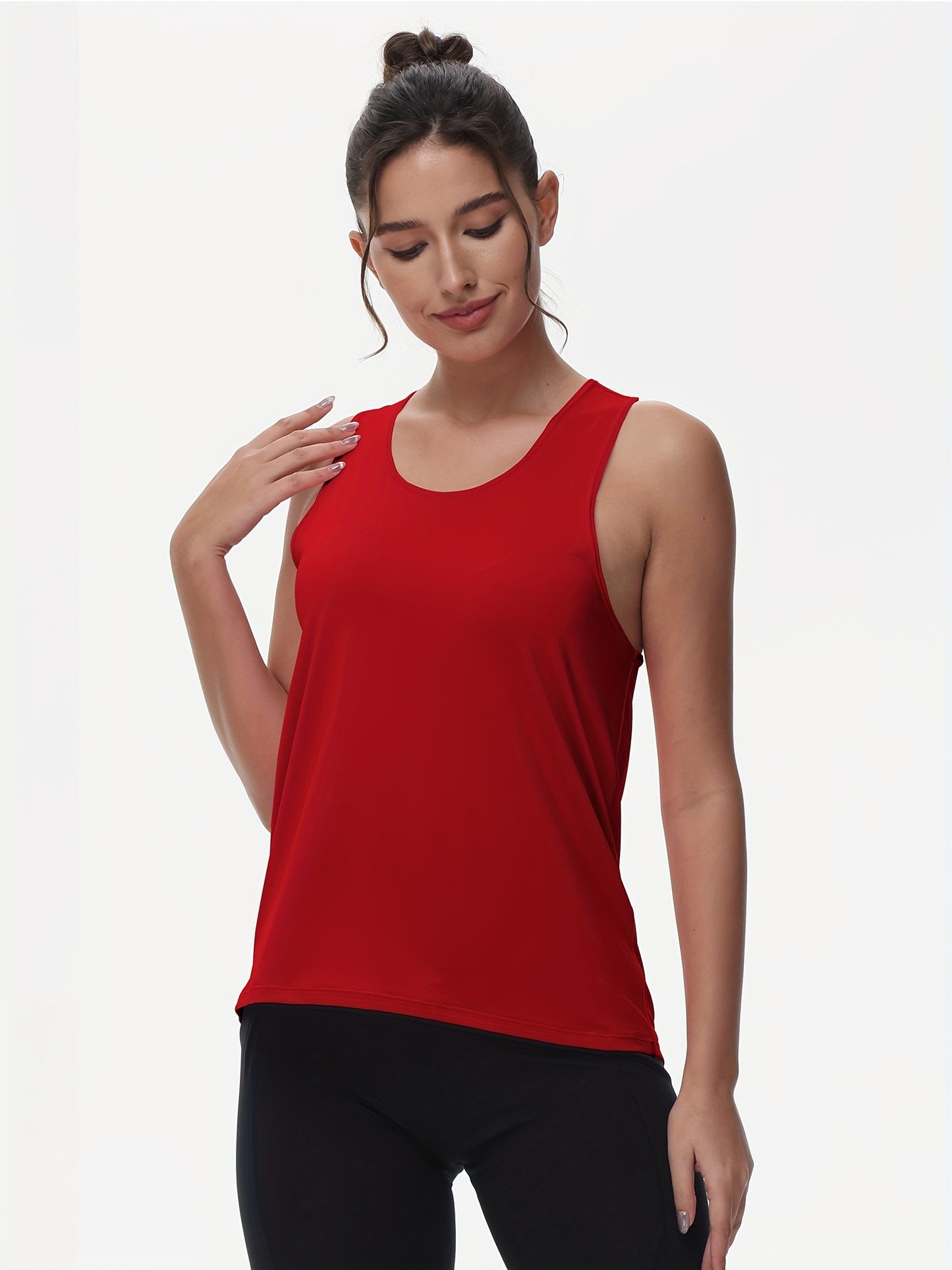 Women's Sleeveless Running Tank Top, Athletic Gym Workout Jogging Yoga Vest Top, Quick-Dry, Breathable Sportswear