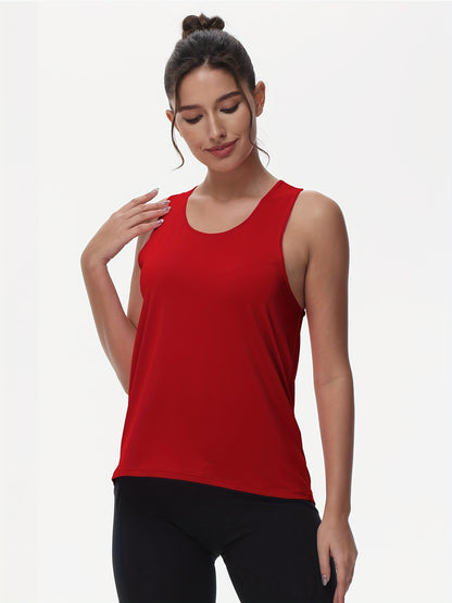 Women's Sleeveless Running Tank Top, Athletic Gym Workout Jogging Yoga Vest Top, Quick-Dry, Breathable Sportswear