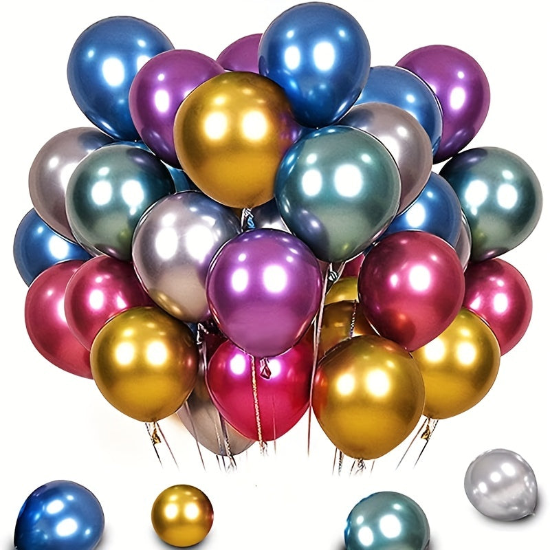 100pcs 5 Inch Metal Mixed Color Balloons With Roll Of Glue Dots Birthday Wedding Balloon Arch, Party Decorations Easter Gift