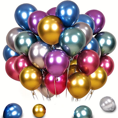 100pcs 5 Inch Metal Mixed Color Balloons With Roll Of Glue Dots Birthday Wedding Balloon Arch, Party Decorations Easter Gift