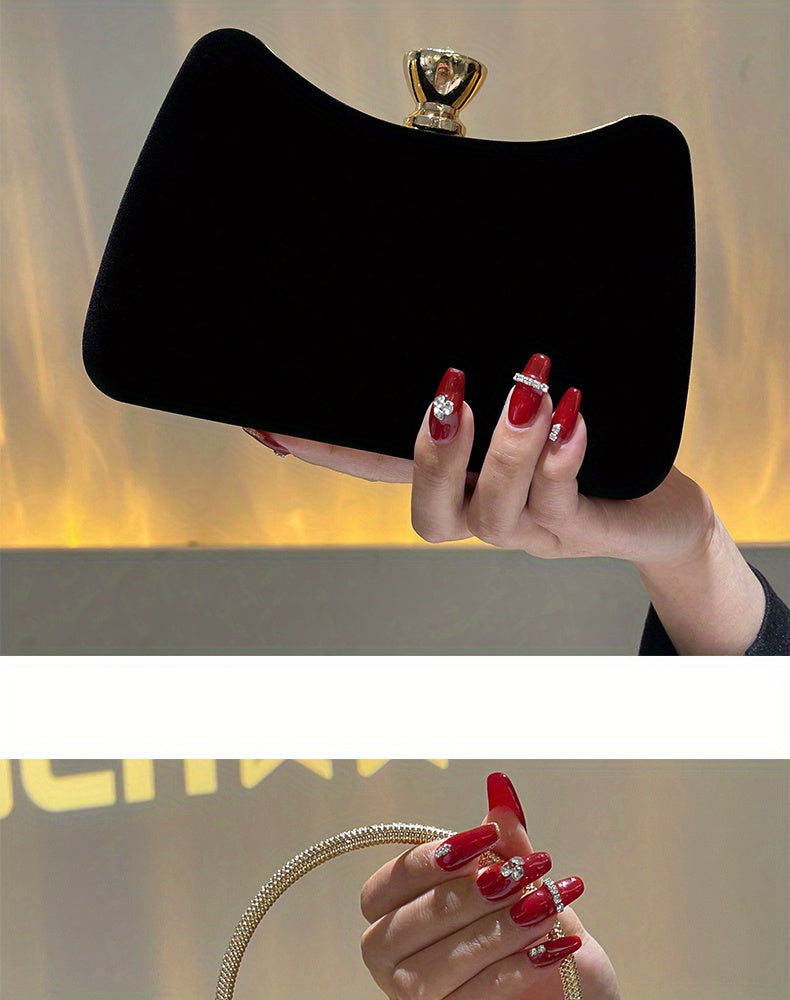 Velvet Evening Bag, Women's Clutch Purse, Elegant Handbags For Wedding Prom Party