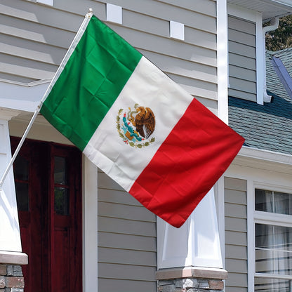 1pc Flags Mexican Flag Vivid Colors And Fade Resistant Double Stitching With Brass Grommet, 3x5 Feet