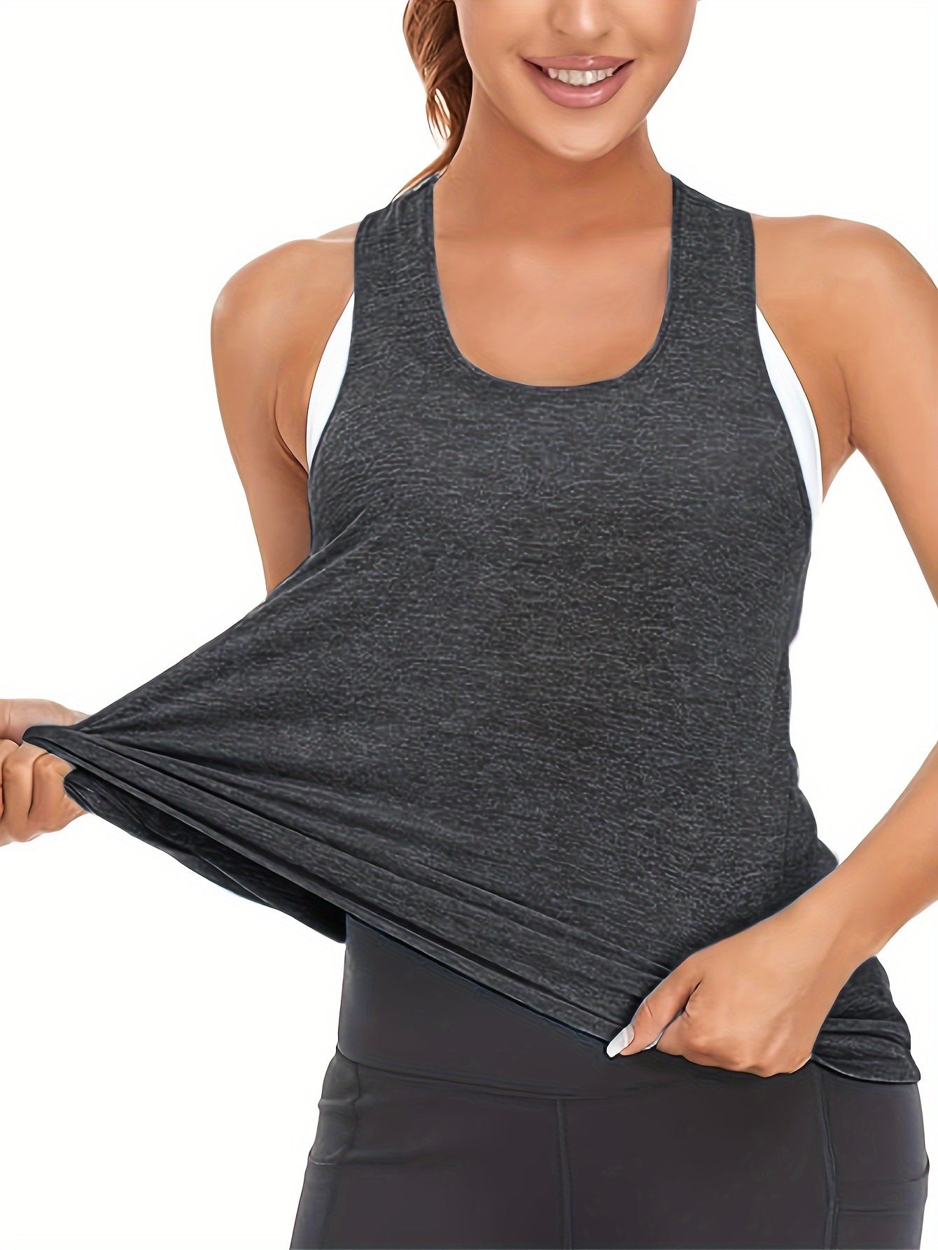 4pcs Women's Quick-Dry Workout Tank Tops - Sleeveless Racerback Yoga Tops with Medium Stretch, Round Neck Activewear for Gym, Training & Casual Wear, 4 Solid Colors (Pink/Black/Dark Grey/Light Teal), Workout Clothes, Gym Appa