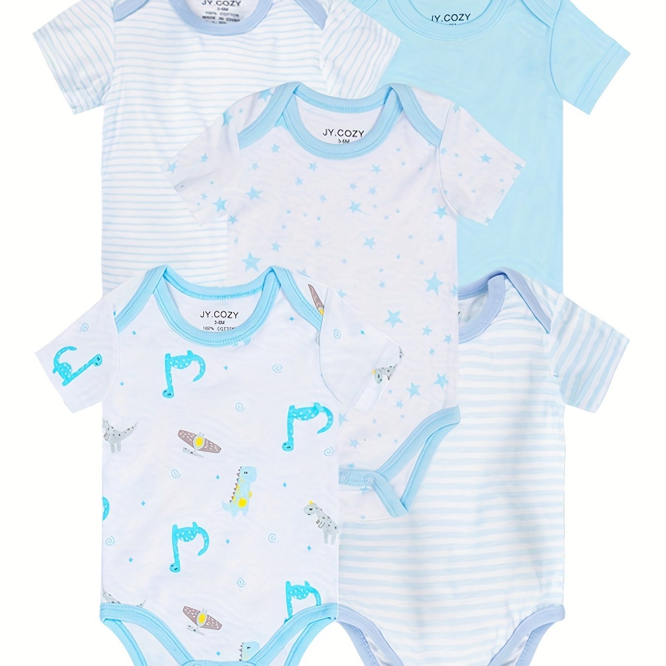 Baby Boy Round Neck Graphic Short Sleeve Onesie Romper Jumpsuit, Cotton  Baby Summer Outdoor Clothes