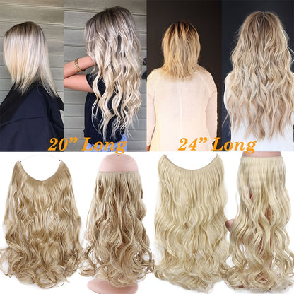 Hair Extensions Invisible Hair Extensions Secret Hidden Wire Long Curly Hair Pieces For Women Synthetic
