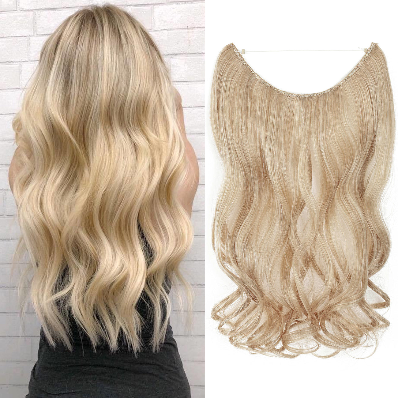 Hair Extensions Invisible Hair Extensions Secret Hidden Wire Long Curly Hair Pieces For Women Synthetic