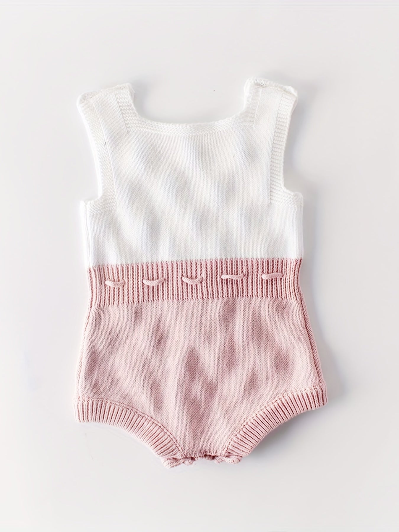 Adorable Hand-Knitted Newborn Baby Romper - Soft 100% Cotton, Pompom Details, Breathable, Comfortable, One-Piece Jumpsuit Overalls for Baby Boys and Girls, 2022 Latest Design