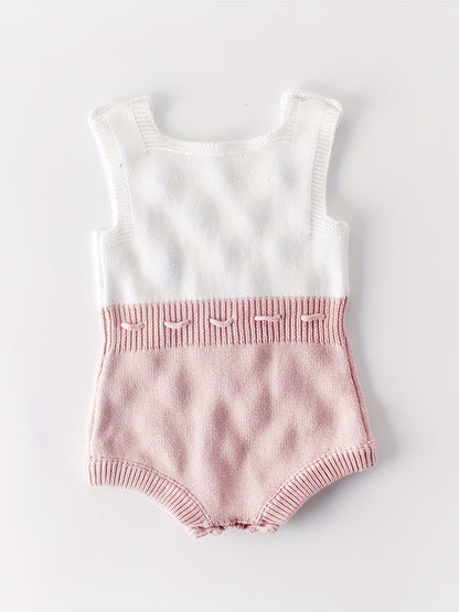 Adorable Hand-Knitted Newborn Baby Romper - Soft 100% Cotton, Pompom Details, Breathable, Comfortable, One-Piece Jumpsuit Overalls for Baby Boys and Girls, 2022 Latest Design