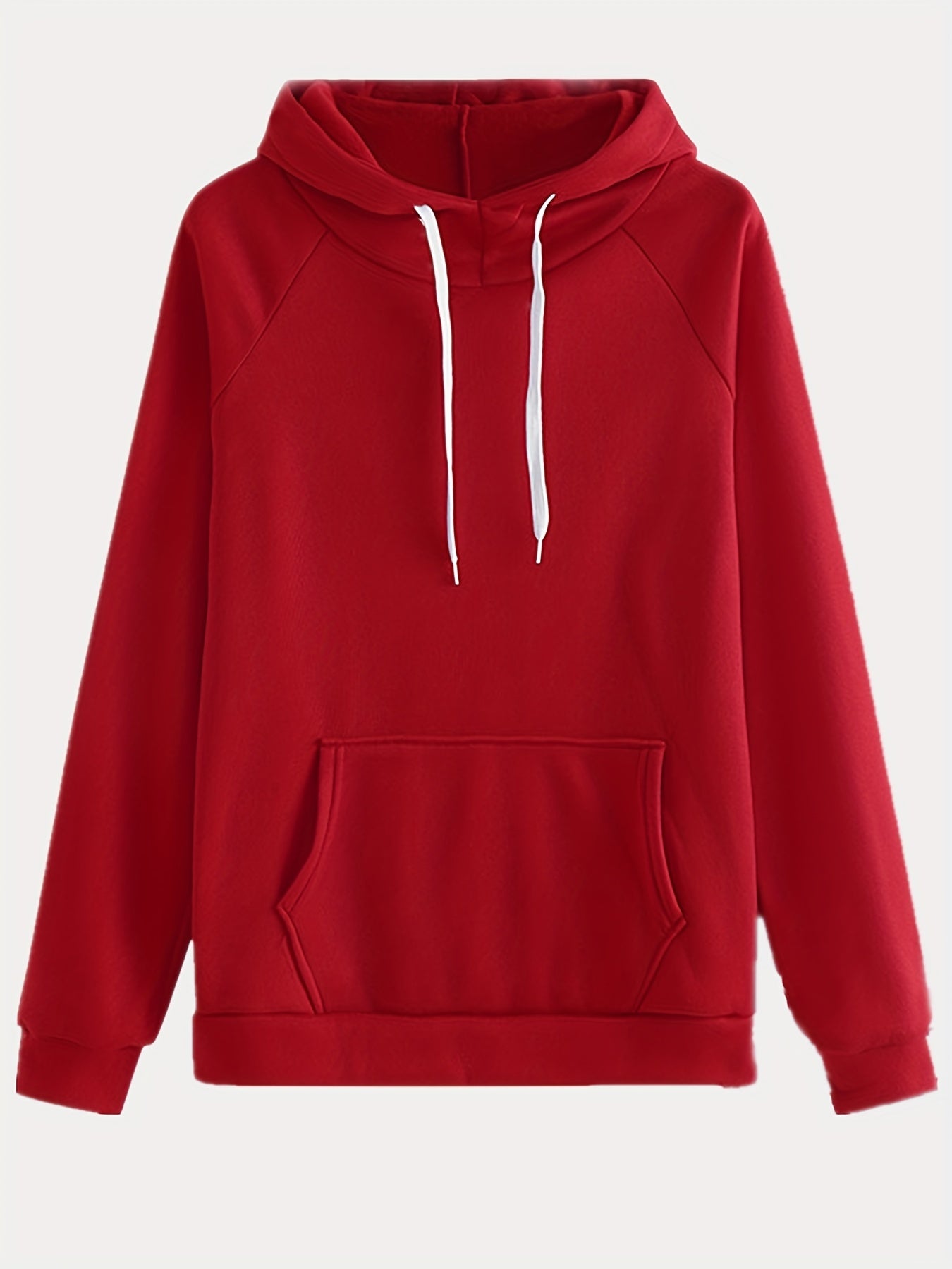 Women'S Casual Polyester Hooded Sweatshirt and Pants Set, Solid Color Long Sleeve Pullover with Pocket Detail, 100% Polyester Knit Fabric, Fall/Winter Sportswear