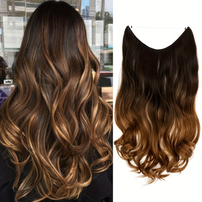 Hair Extensions Invisible Hair Extensions Secret Hidden Wire Long Curly Hair Pieces For Women Synthetic