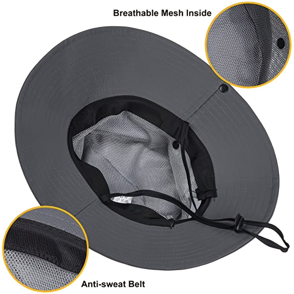 [Breathable Bucket Hat] Lightweight Breathable Mesh Bucket Hat | Unisex Foldable Wide Brim Fisherman's Cap with Ponytail Hole for Hiking and Daily Wear