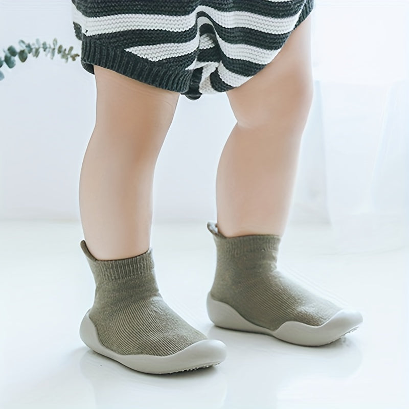 Infant Baby Girls Cute Cartoon Fruit Embroidery Lightweight High Top Sock Shoes, Toddlers Outdoor Comfortable Non-slip Soft Sole Slip On Floor Shoes