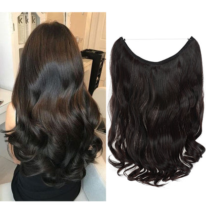 Hair Extensions Invisible Hair Extensions Secret Hidden Wire Long Curly Hair Pieces For Women Synthetic