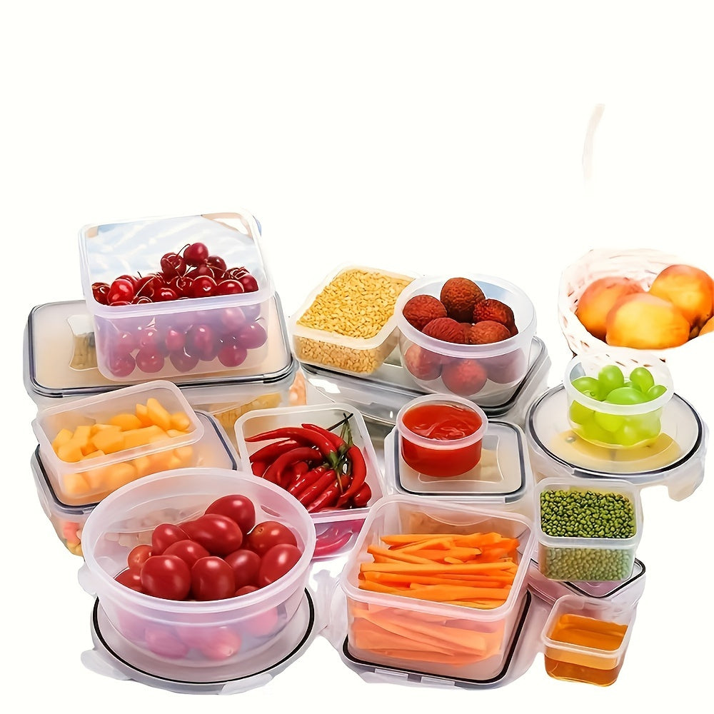 [Popular Choice] 24pcs Microwave Safe Kitchen Storage Container Set - Leakproof, Shatterproof Plastic Meal Prep Containers with Airtight Lids, Labels & Marker Pen, Transparent Food Storage for Countertops, Freshness-Keeping,