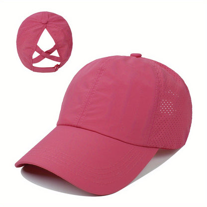 [1X Summer Cap] 1X Quick-Dry Summer Baseball Cap | Men's Ponytail Sun Protection Hat, Women's Sports Cap, Camping Hat