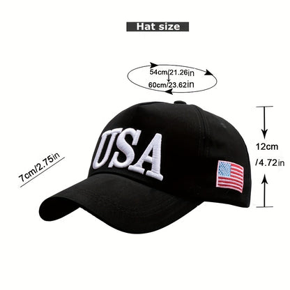 Premium USA Themed Embroidered Cotton Baseball Cap - Unisex Trucker Hat for Hip-Hop Style - Comfortable & Stylish