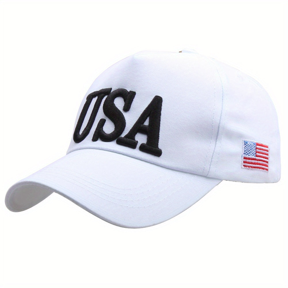 Premium USA Themed Embroidered Cotton Baseball Cap - Unisex Trucker Hat for Hip-Hop Style - Comfortable & Stylish