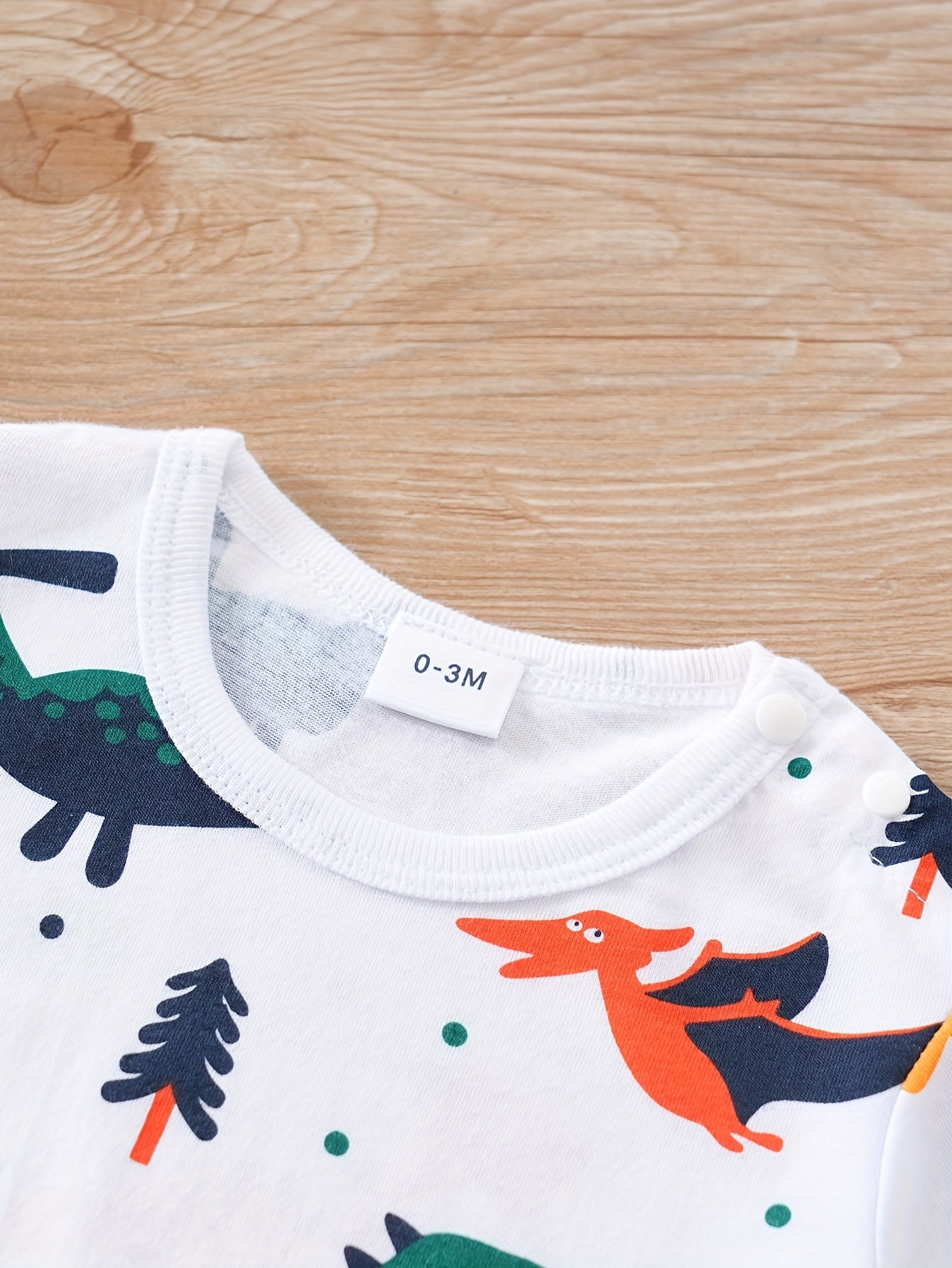 Baby Boys And Girls Cute Dinosaur Graphic Print Cotton Short Sleeve Romper Jumpsuit Clothes