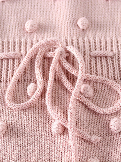 Adorable Hand-Knitted Newborn Baby Romper - Soft 100% Cotton, Pompom Details, Breathable, Comfortable, One-Piece Jumpsuit Overalls for Baby Boys and Girls, 2022 Latest Design