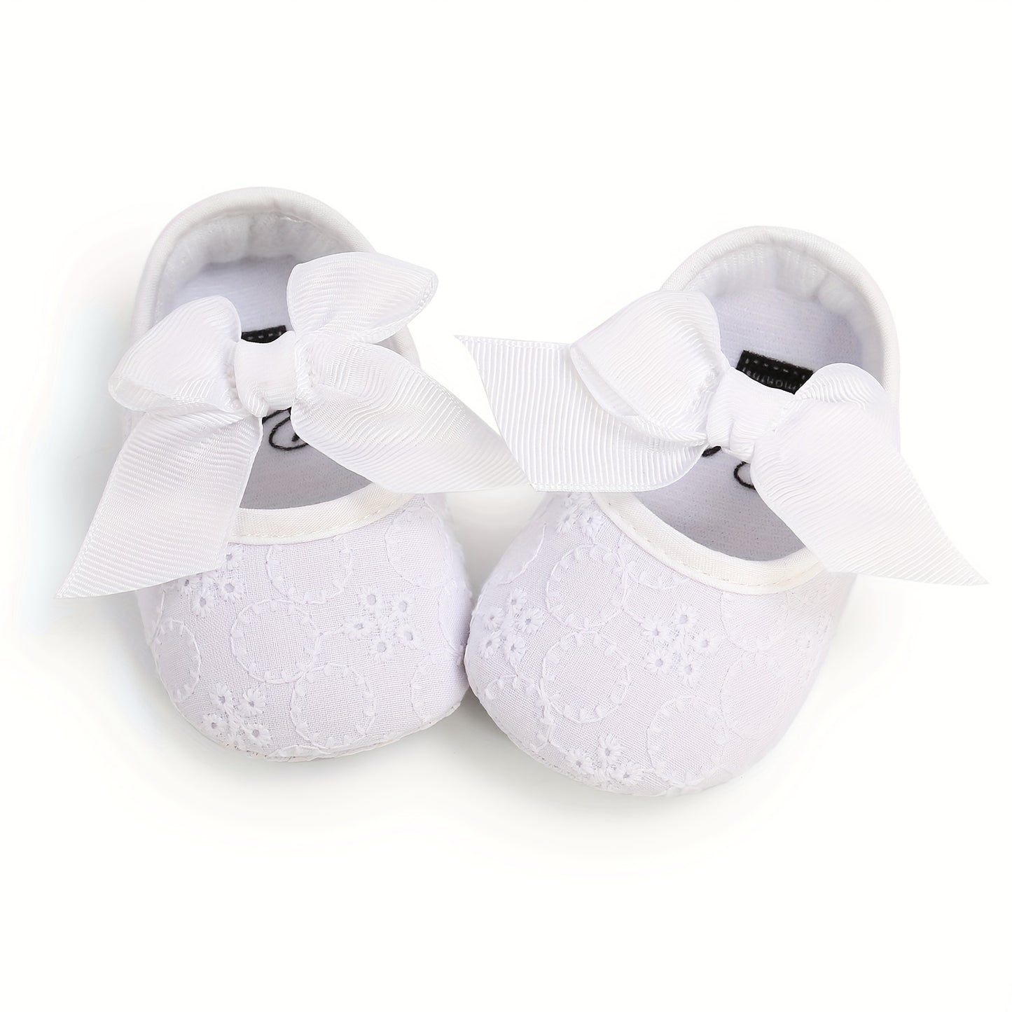 Baby Girls Mary Jane Flat Shoes With Flower Decor Soft Comfy Crib Shoes First Walker Shoes For Newborn Infant, Spring And Summer