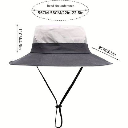 [Breathable Bucket Hat] Lightweight Breathable Mesh Bucket Hat | Unisex Foldable Wide Brim Fisherman's Cap with Ponytail Hole for Hiking and Daily Wear