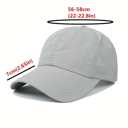 [1X Summer Cap] 1X Quick-Dry Summer Baseball Cap | Men's Ponytail Sun Protection Hat, Women's Sports Cap, Camping Hat