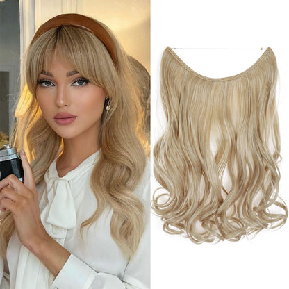Hair Extensions Invisible Hair Extensions Secret Hidden Wire Long Curly Hair Pieces For Women Synthetic