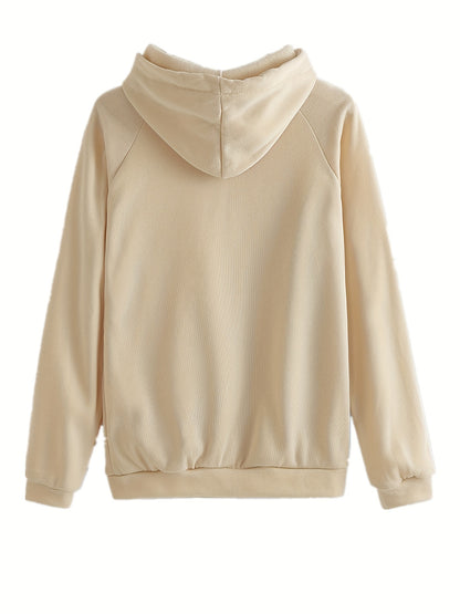 Women'S Casual Polyester Hooded Sweatshirt and Pants Set, Solid Color Long Sleeve Pullover with Pocket Detail, 100% Polyester Knit Fabric, Fall/Winter Sportswear