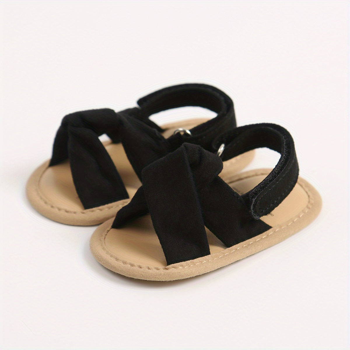 Baby Girls Hook And Loop Sandals, Lightweight Non-Slip Comfy Walking Shoes For Newborn Infant, Summer