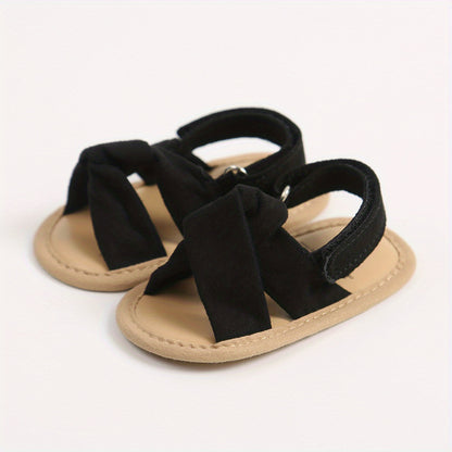 Baby Girls Hook And Loop Sandals, Lightweight Non-Slip Comfy Walking Shoes For Newborn Infant, Summer